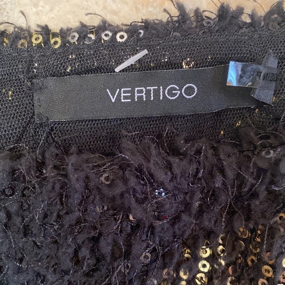 NWT VERTIGO Shift dress Womens Evening sequins Metallic Event Party Chevron XL - Picture 3 of 10